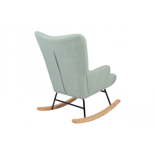 Κουνιστή πολυθρόνα "JIANNA" από ύφασμα σε χρώμα μέντα/φυσικό 79x64x89