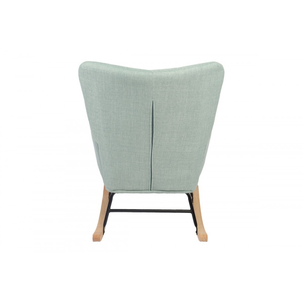 Κουνιστή πολυθρόνα "JIANNA" από ύφασμα σε χρώμα μέντα/φυσικό 79x64x89