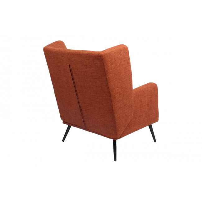 Πολυθρόνα "MARETA" από ύφασμα/μέταλλο σε χρώμα terracotta/μαύρο 83x80x99