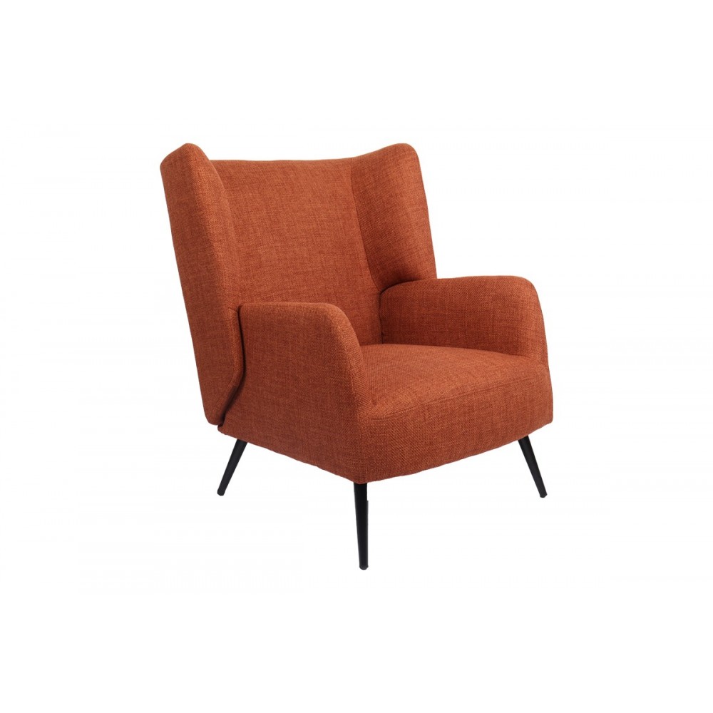 Πολυθρόνα "MARETA" από ύφασμα/μέταλλο σε χρώμα terracotta/μαύρο 83x80x99