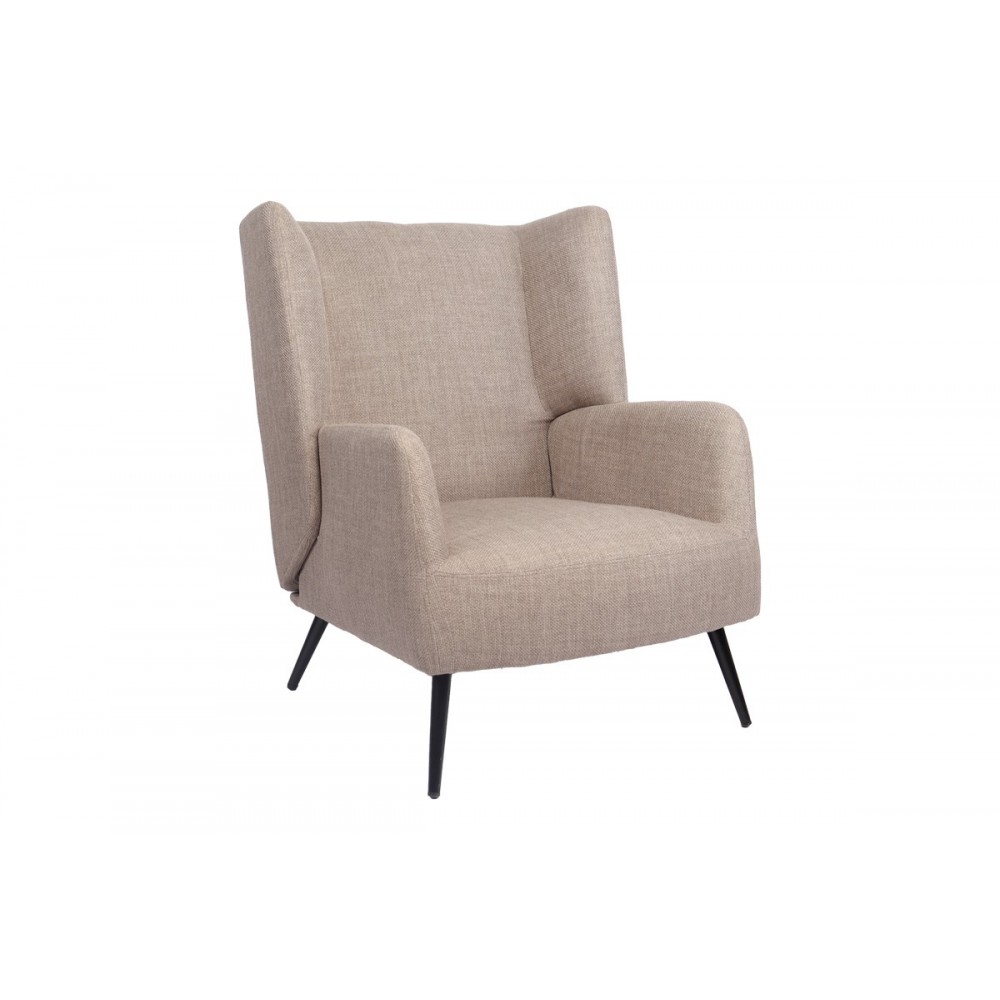 Πολυθρόνα "MARETA" από ύφασμα/μέταλλο σε χρώμα μπεζ/μαύρο 83x80x99