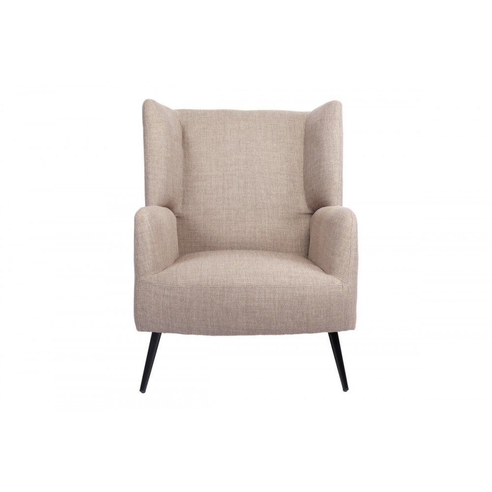 Πολυθρόνα "MARETA" από ύφασμα/μέταλλο σε χρώμα μπεζ/μαύρο 83x80x99