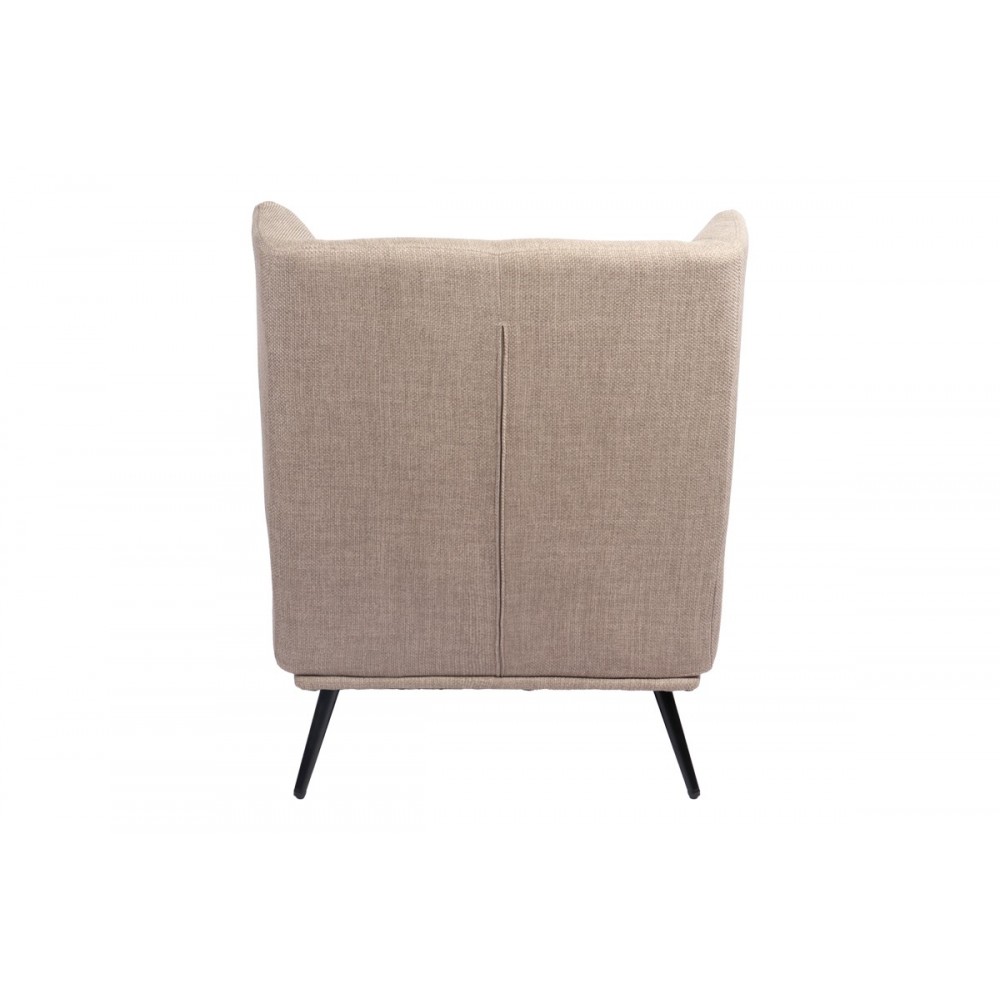 Πολυθρόνα "MARETA" από ύφασμα/μέταλλο σε χρώμα μπεζ/μαύρο 83x80x99