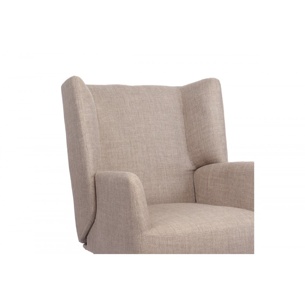 Πολυθρόνα "MARETA" από ύφασμα/μέταλλο σε χρώμα μπεζ/μαύρο 83x80x99