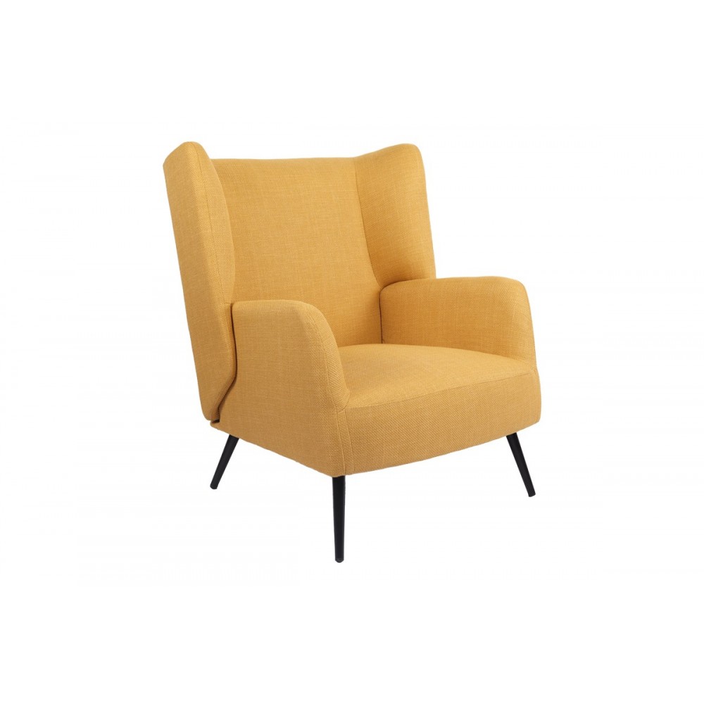 Πολυθρόνα "MARETA" από ύφασμα/μέταλλο σε χρώμα κίτρινο/μαύρο 83x80x99