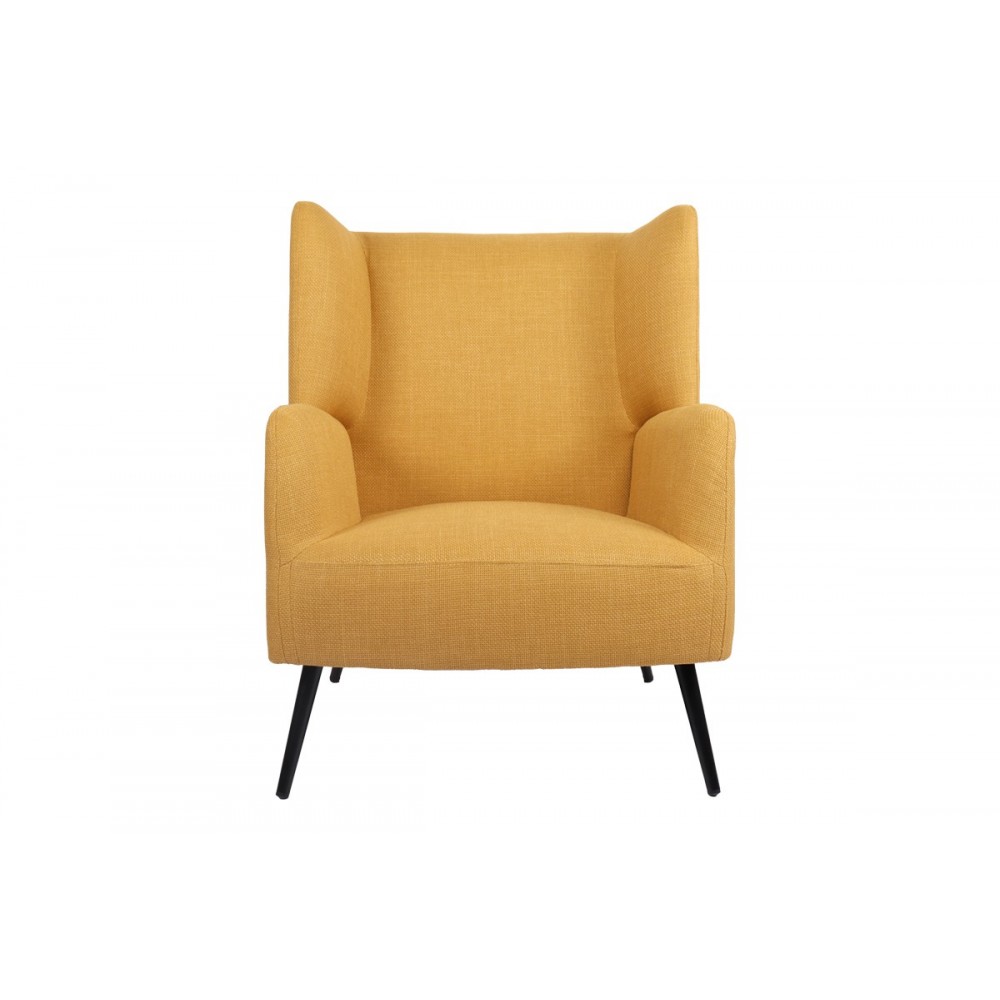 Πολυθρόνα "MARETA" από ύφασμα/μέταλλο σε χρώμα κίτρινο/μαύρο 83x80x99