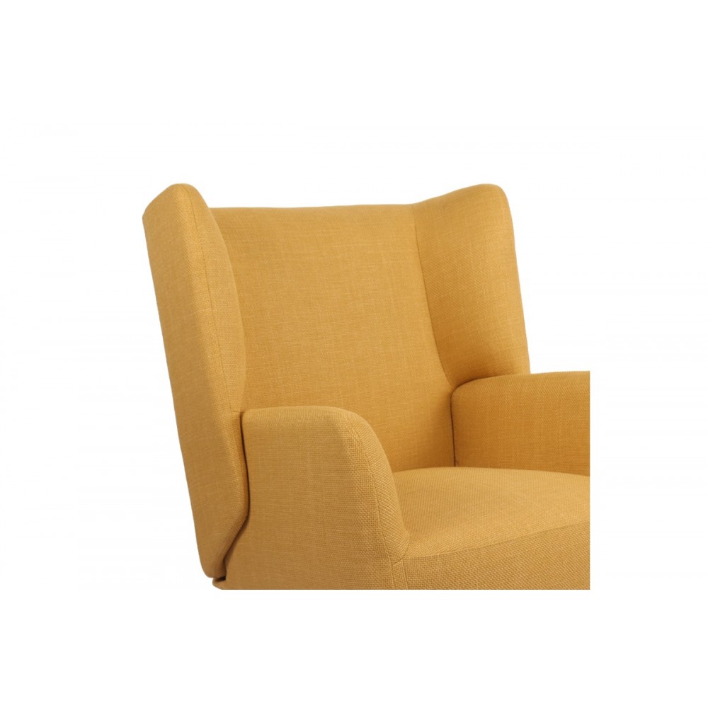 Πολυθρόνα "MARETA" από ύφασμα/μέταλλο σε χρώμα κίτρινο/μαύρο 83x80x99