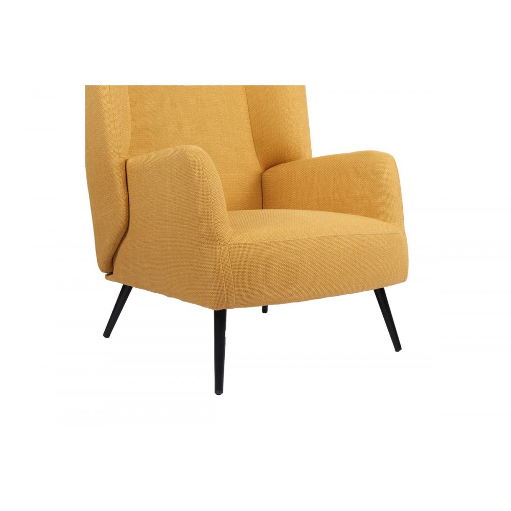 Πολυθρόνα "MARETA" από ύφασμα/μέταλλο σε χρώμα κίτρινο/μαύρο 83x80x99