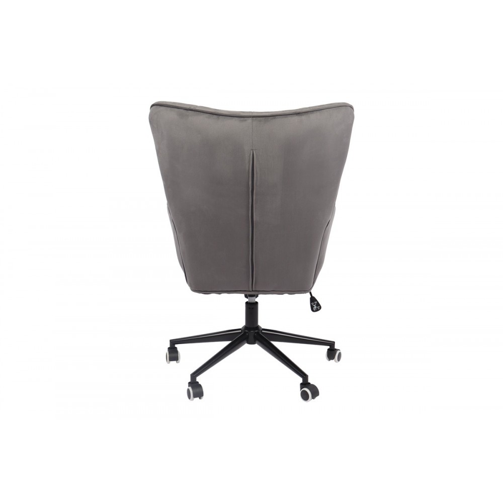 Καρέκλα γραφείου "LOBIMA" περιστρεφόμενη από βελούδο/μέταλλο σε χρώμα ανθρακί/μαύρο 71x68x104