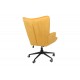 Καρέκλα γραφείου "LOBIMA" περιστρεφόμενη από βελούδο/μέταλλο σε χρώμα κίτρινο/μαύρο 71x68x104