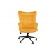 Καρέκλα γραφείου "LOBIMA" περιστρεφόμενη από βελούδο/μέταλλο σε χρώμα κίτρινο/μαύρο 71x68x104