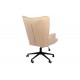 Καρέκλα γραφείου "LOBIMA" περιστρεφόμενη από βελούδο/μέταλλο σε χρώμα κρεμ/μαύρο 71x68x104