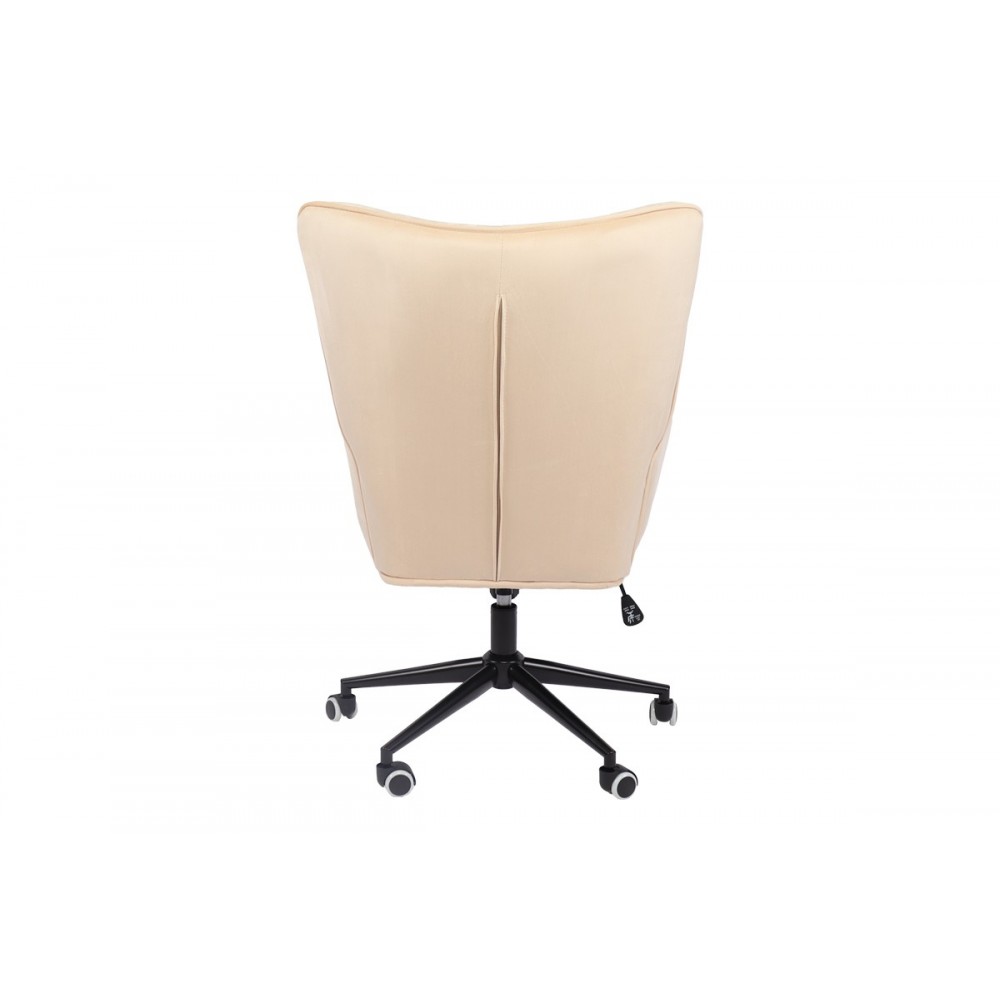 Καρέκλα γραφείου "LOBIMA" περιστρεφόμενη από βελούδο/μέταλλο σε χρώμα κρεμ/μαύρο 71x68x104