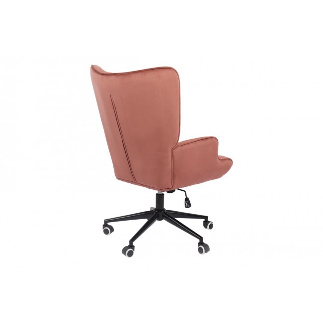 Καρέκλα γραφείου "LOBIMA" περιστρεφόμενη από βελούδο/μέταλλο σε χρώμα σάπιο μήλο/μαύρο 71x68x104