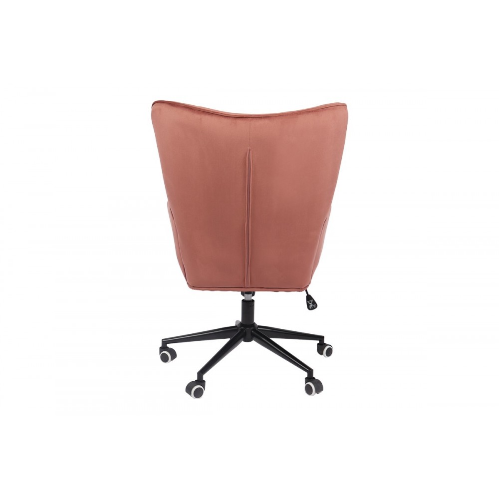 Καρέκλα γραφείου "LOBIMA" περιστρεφόμενη από βελούδο/μέταλλο σε χρώμα σάπιο μήλο/μαύρο 71x68x104