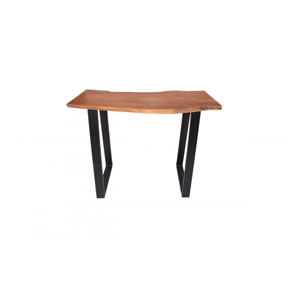 Τραπέζι μπαρ "MILES" από ξύλο/μέταλλο σε χρώμα καρυδί/μαύρο 120x53x97