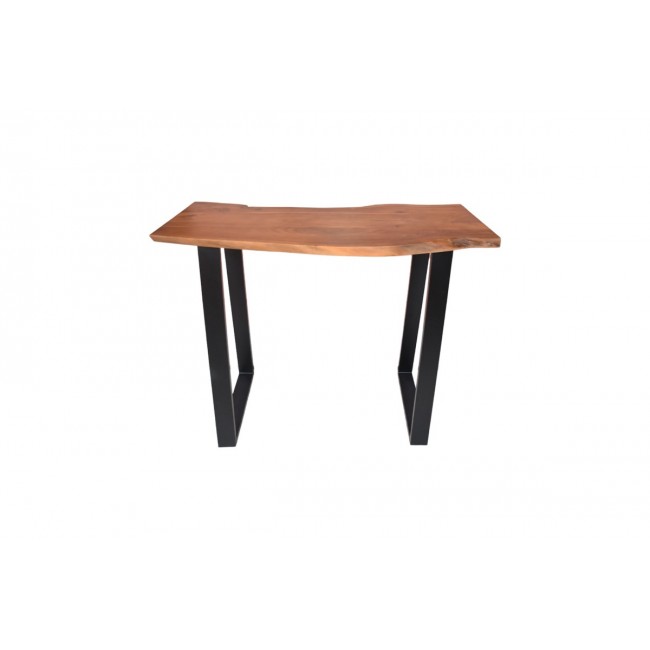 Τραπέζι μπαρ "MILES" από ξύλο/μέταλλο σε χρώμα καρυδί/μαύρο 120x53x97