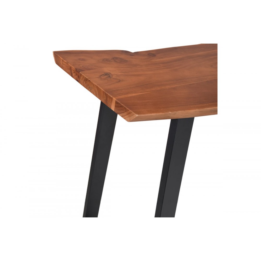 Τραπέζι μπαρ "MILES" από ξύλο/μέταλλο σε χρώμα καρυδί/μαύρο 120x53x97