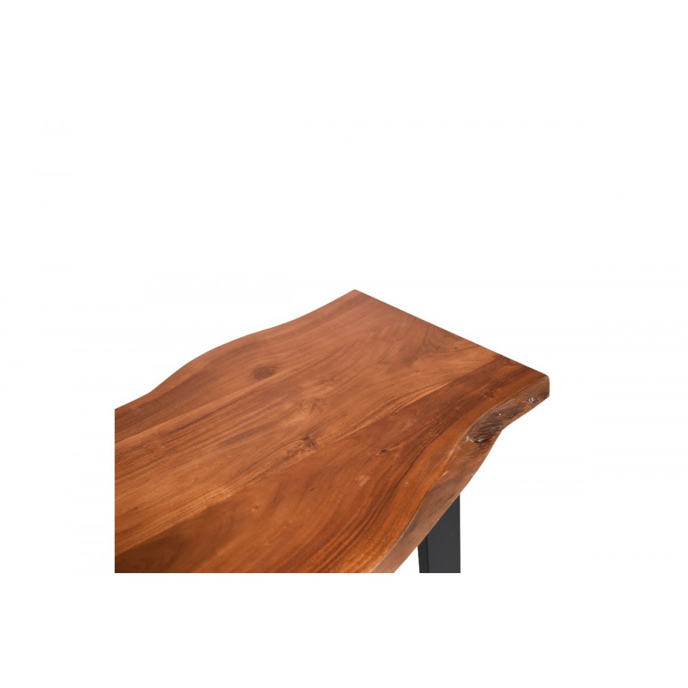 Τραπέζι μπαρ "MILES" από ξύλο/μέταλλο σε χρώμα καρυδί/μαύρο 120x53x97