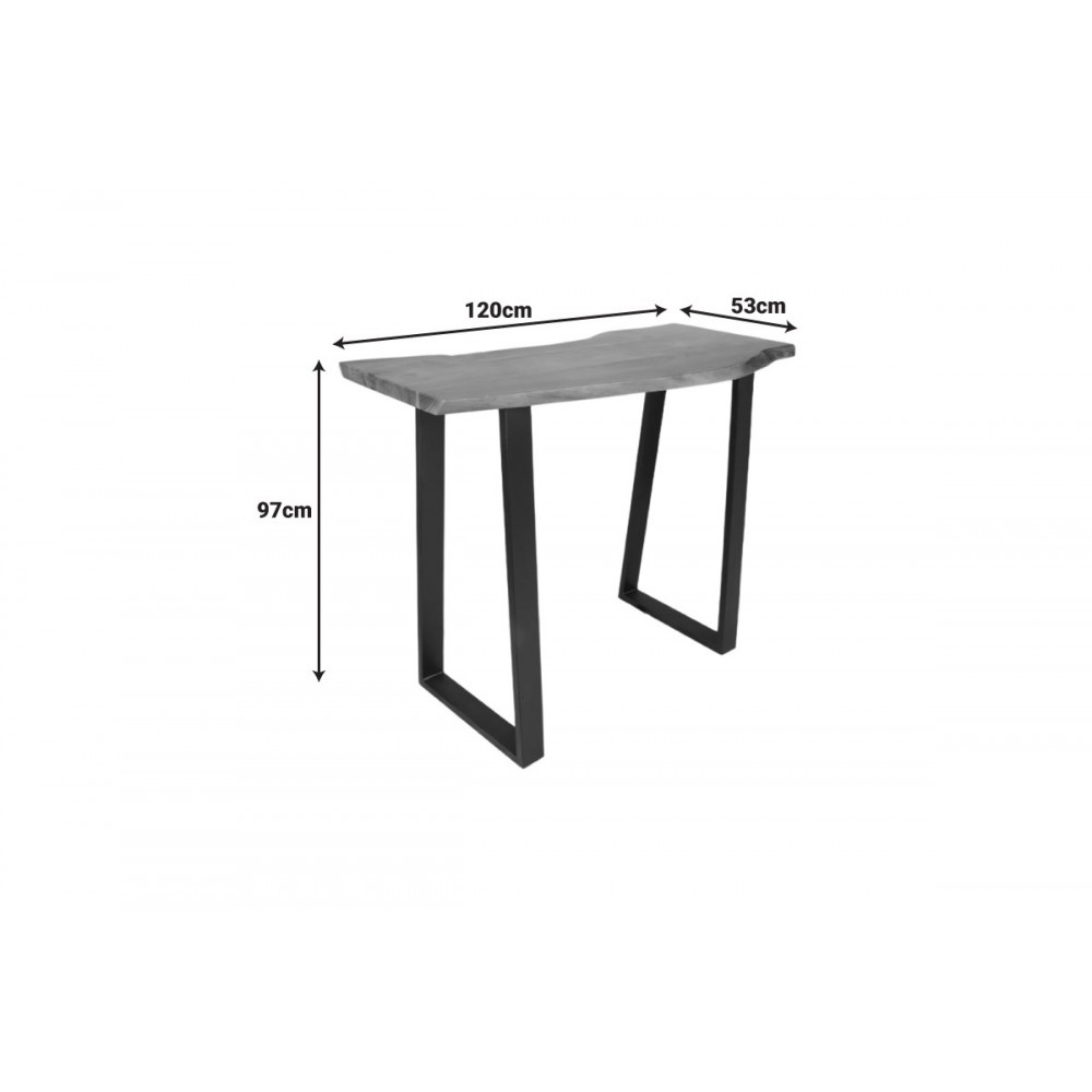 Τραπέζι μπαρ "MILES" από ξύλο/μέταλλο σε χρώμα καρυδί/μαύρο 120x53x97