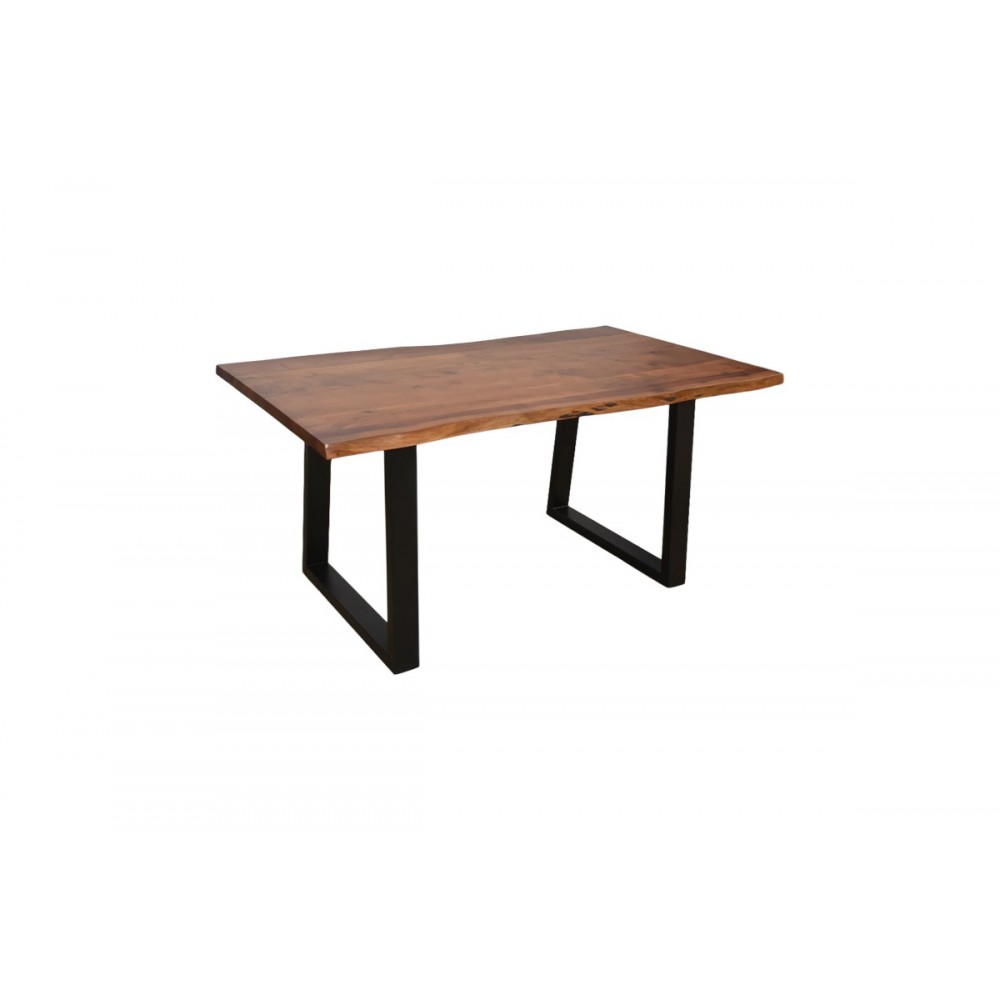 Τραπέζι "MILES" από ξύλο/μέταλλο σε χρώμα καρυδί/μαύρο 160x90x76