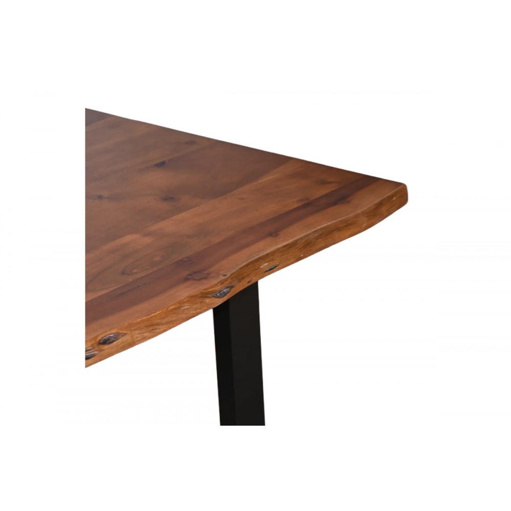 Τραπέζι "MILES" από ξύλο/μέταλλο σε χρώμα καρυδί/μαύρο 160x90x76