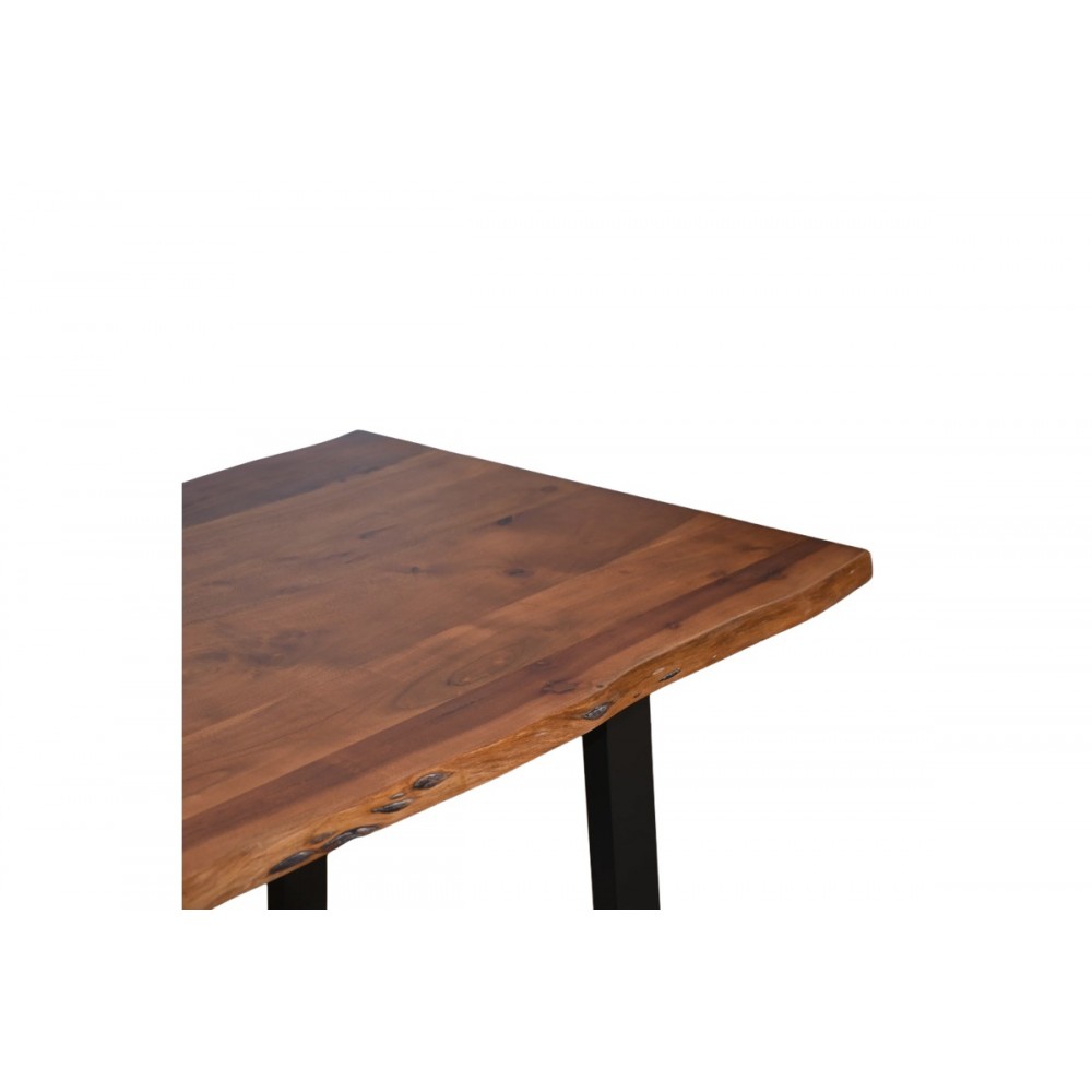 Τραπέζι "MILES" από ξύλο/μέταλλο σε χρώμα καρυδί/μαύρο 140x80x76