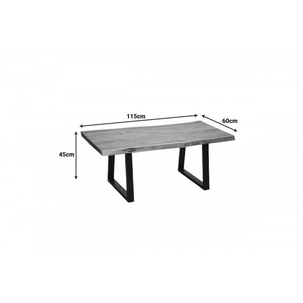 Τραπέζι σαλονιού "MILES" από ξύλο/μέταλλο σε χρώμα καρυδί/μαύρο 115x60x45