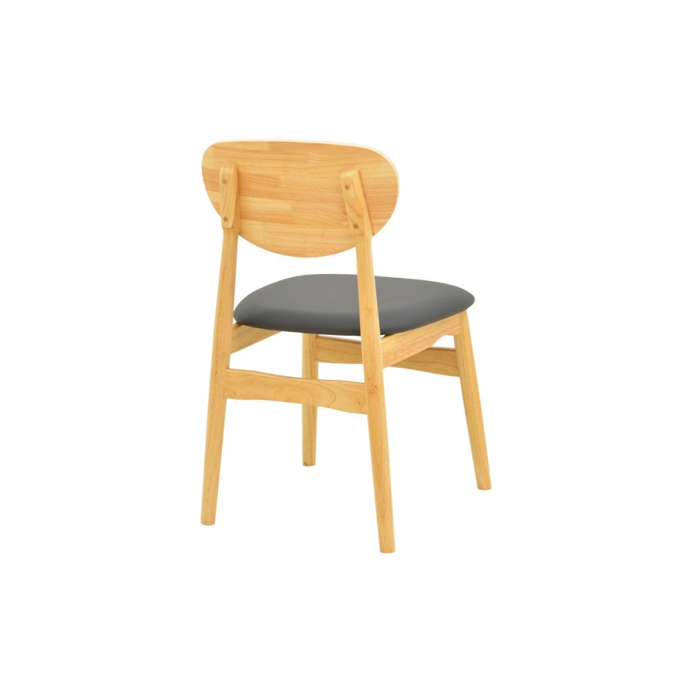 Καρέκλα "CARDITH" από rubberwood/pu σε χρώμα φυσικό/μαύρο 48x51x78