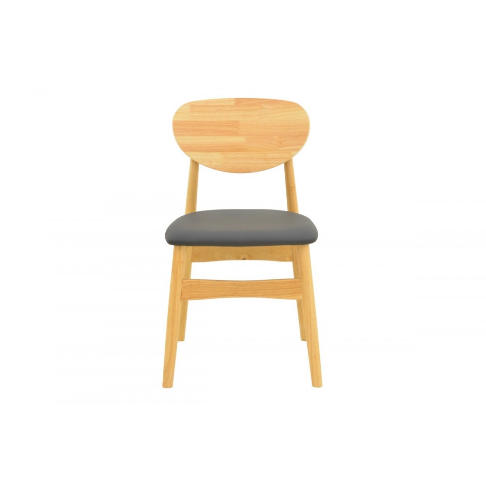 Καρέκλα "CARDITH" από rubberwood/pu σε χρώμα φυσικό/μαύρο 48x51x78