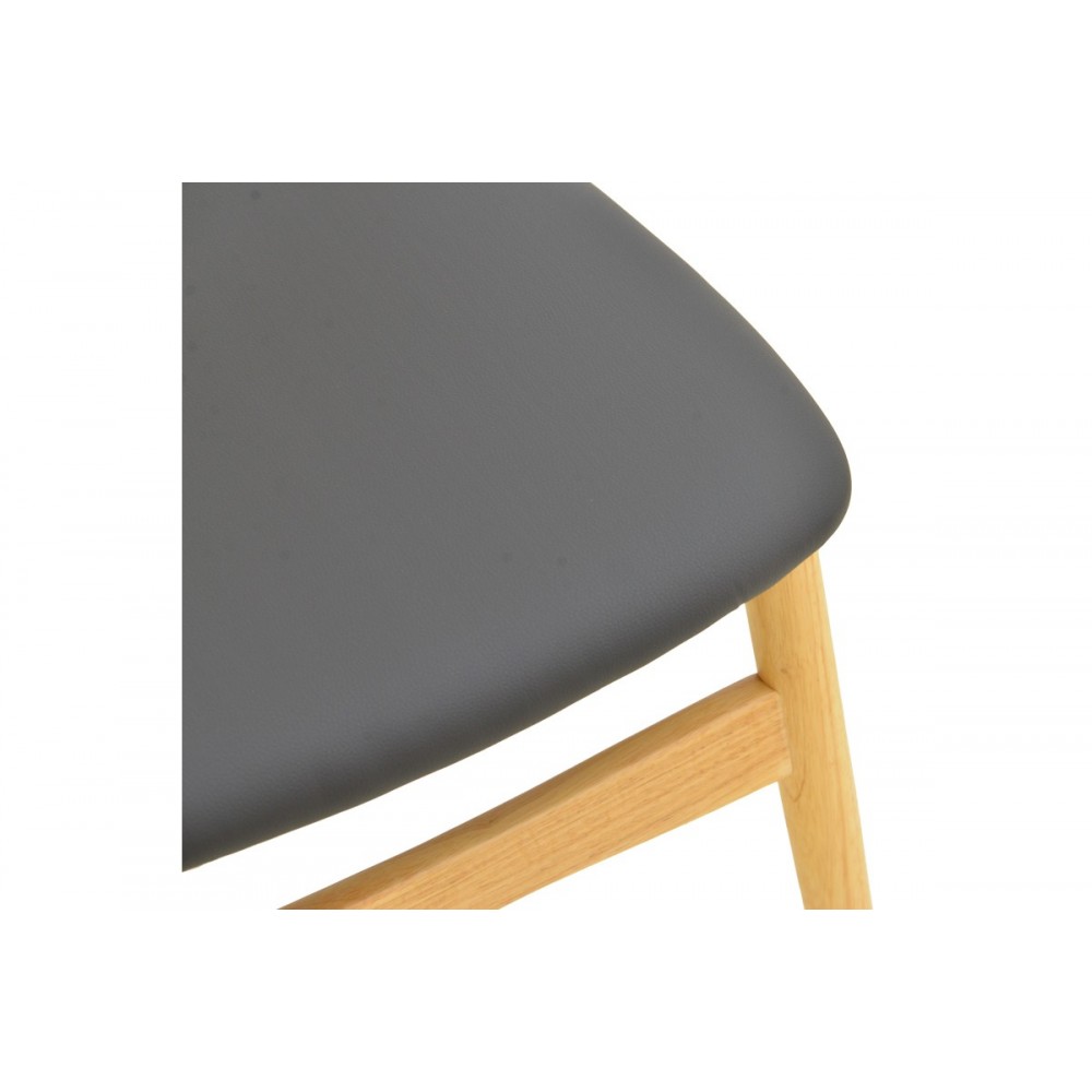 Καρέκλα "CARDITH" από rubberwood/pu σε χρώμα φυσικό/μαύρο 48x51x78