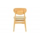 Καρέκλα "CARDITH" από rubberwood/pu σε χρώμα φυσικό/μπεζ 48x51x78