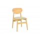 Καρέκλα "CARDITH" από rubberwood/pu σε χρώμα φυσικό/μπεζ 48x51x78