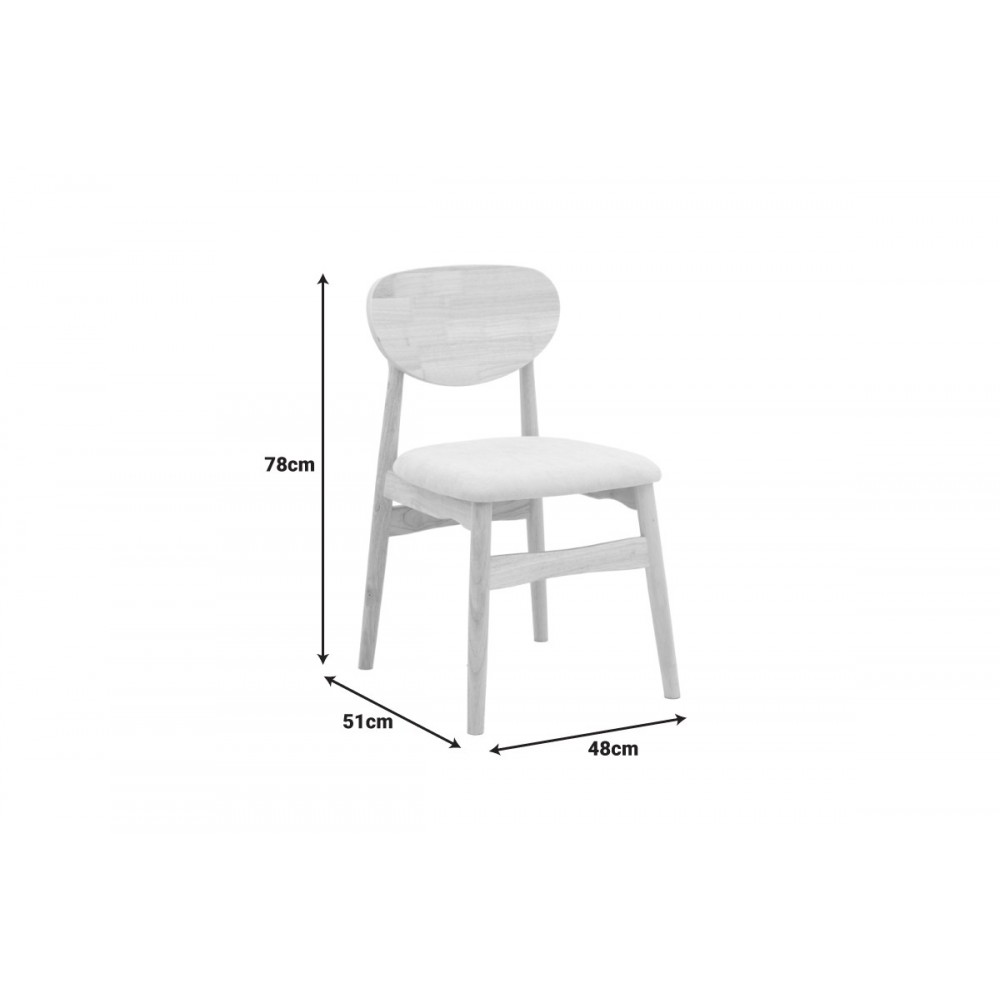 Καρέκλα "CARDITH" από rubberwood/ύφασμα σε χρώμα φυσικό/μπεζ 48x51x78