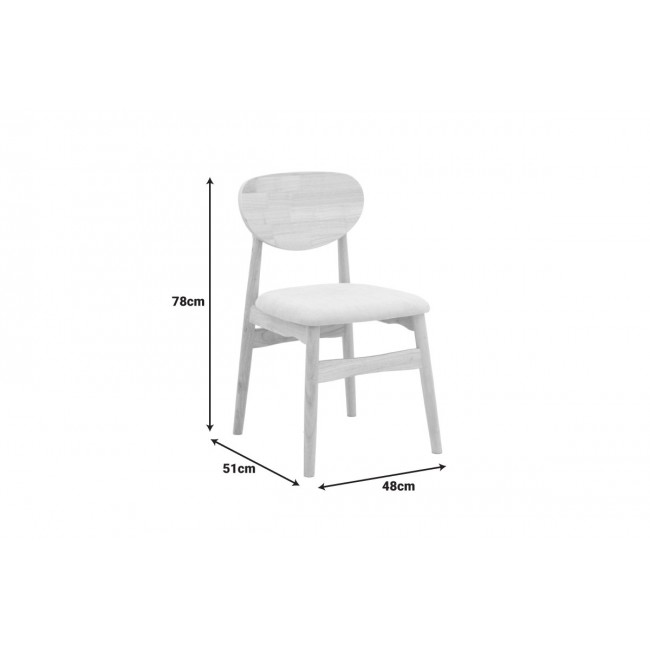 Καρέκλα "CARDITH" από rubberwood/ύφασμα σε χρώμα φυσικό/μπεζ 48x51x78