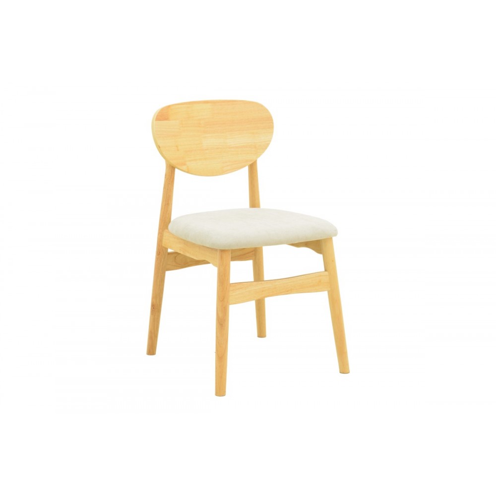 Καρέκλα "CARDITH" από rubberwood/ύφασμα σε χρώμα φυσικό/μπεζ 48x51x78