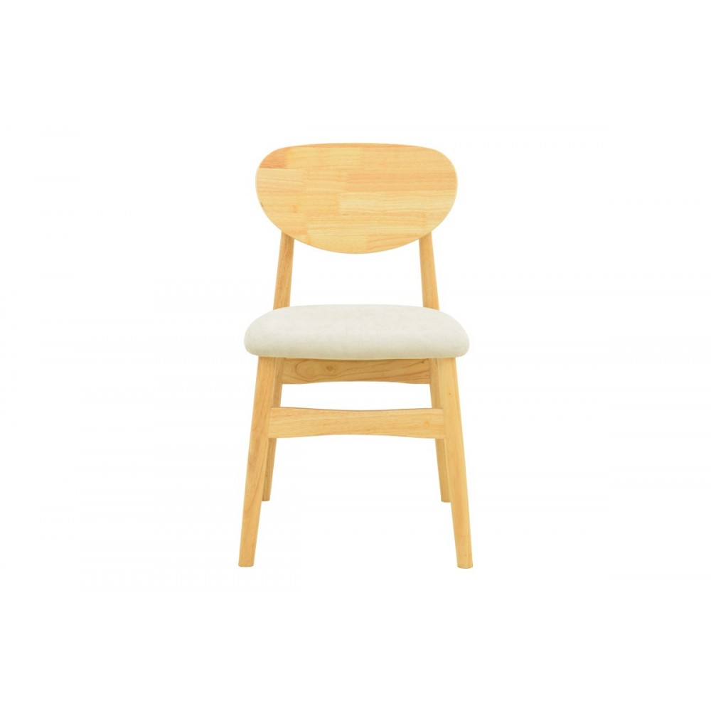 Καρέκλα "CARDITH" από rubberwood/ύφασμα σε χρώμα φυσικό/μπεζ 48x51x78
