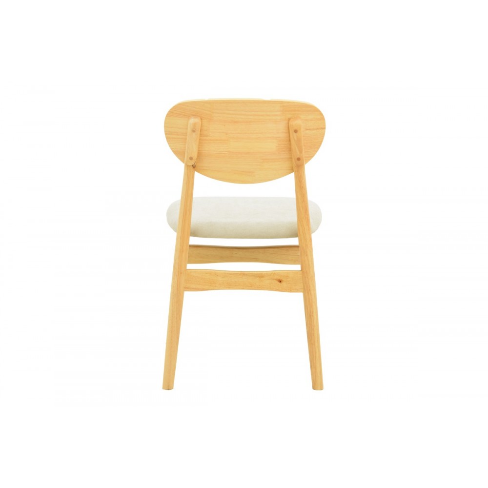 Καρέκλα "CARDITH" από rubberwood/ύφασμα σε χρώμα φυσικό/μπεζ 48x51x78