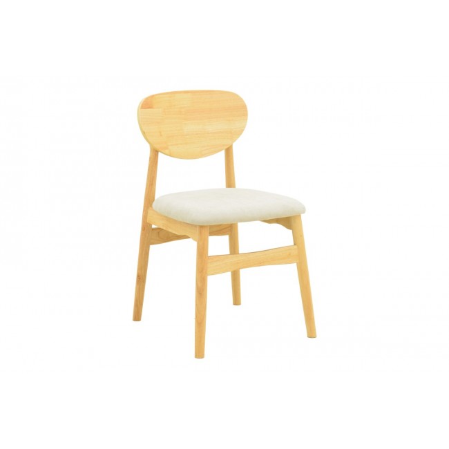 Καρέκλα "CARDITH" από rubberwood/ύφασμα σε χρώμα φυσικό/μπεζ 48x51x78