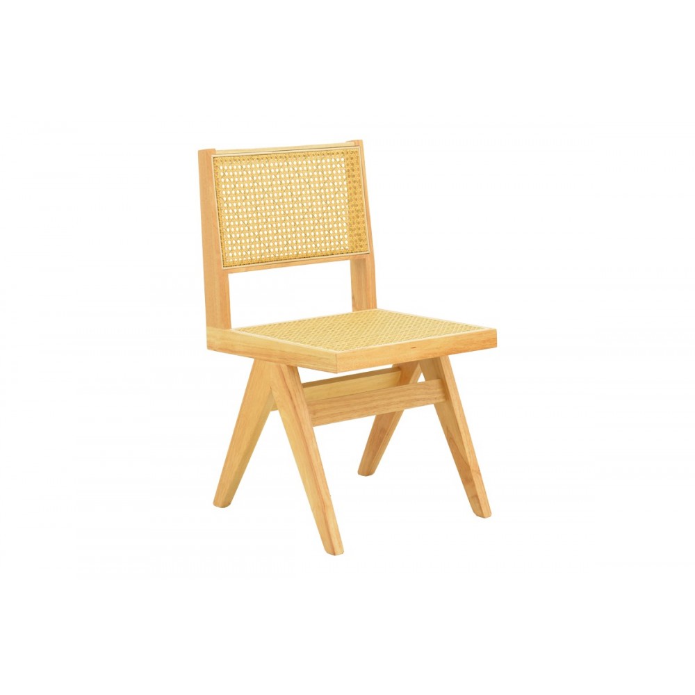 Καρέκλα "WINSLOW" από rubberwood/rattan σε χρώμα φυσικό 46x58x80