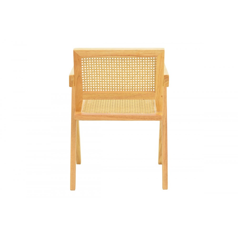 Πολυθρόνα "WINSLOW" από rubberwood/rattan σε χρώμα φυσικό 51x54x80
