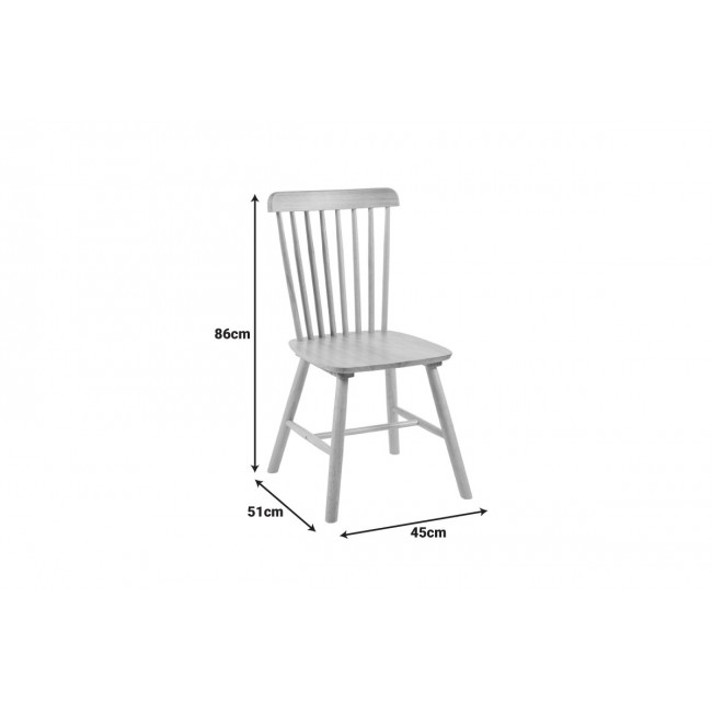 Καρέκλα "BRISTOL" από rubberwood σε χρώμα μαύρο 45x51x86