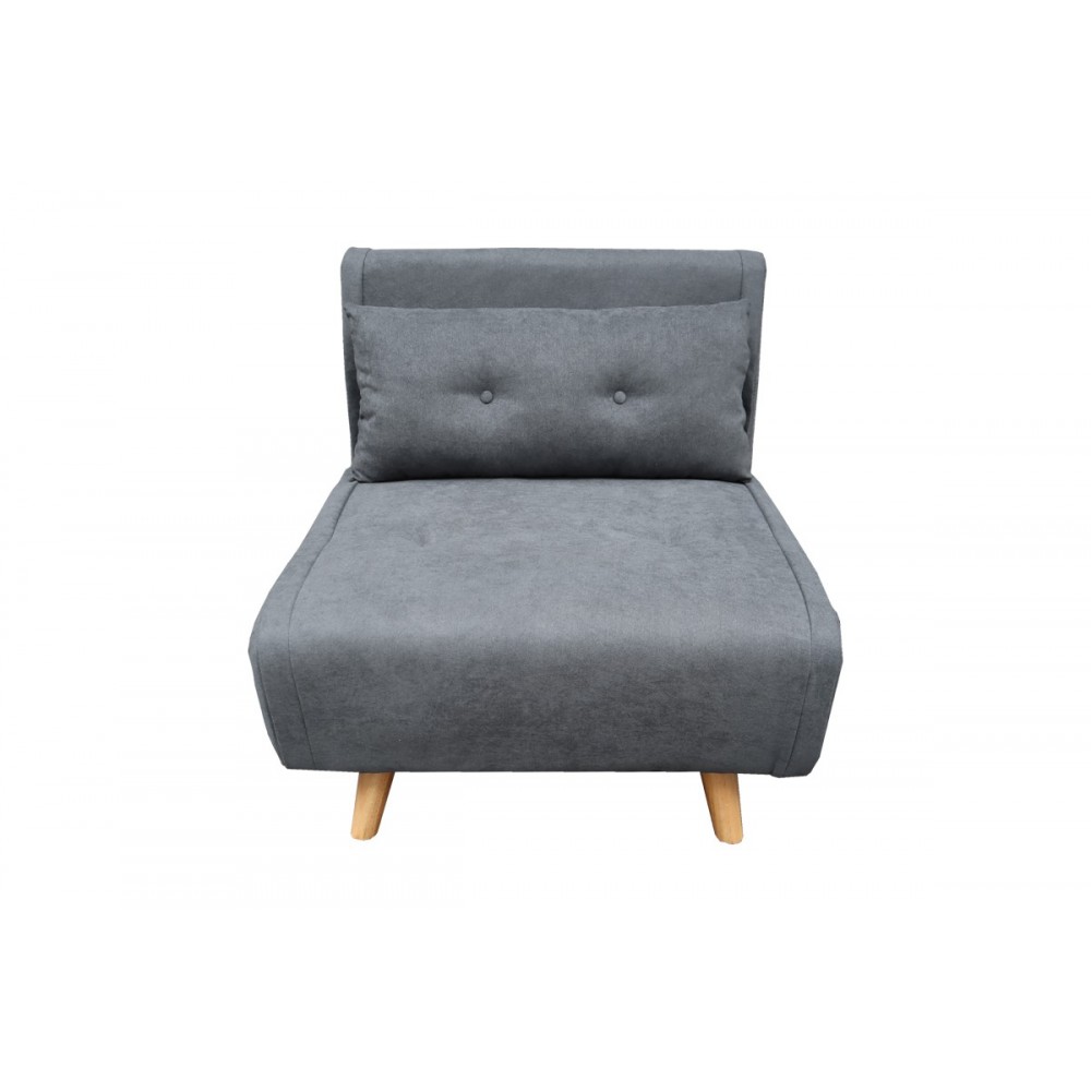 Πολυθρόνα-κρεβάτι "JOSUANE I" από ύφασμα σε χρώμα ανθρακί 78x80x81