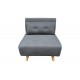Πολυθρόνα-κρεβάτι "JOSUANE I" από ύφασμα σε χρώμα ανθρακί 78x80x81