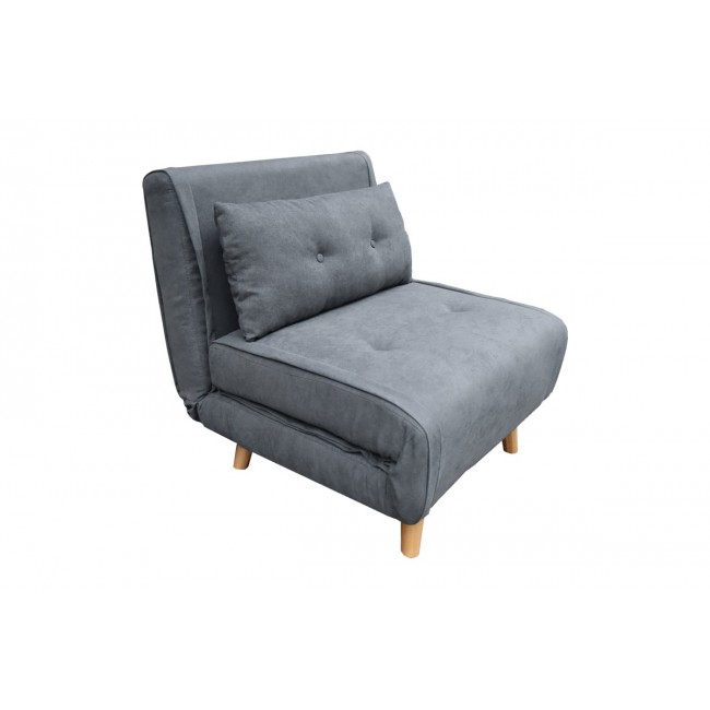 Πολυθρόνα-κρεβάτι "JOSUANE I" από ύφασμα σε χρώμα ανθρακί 78x80x81