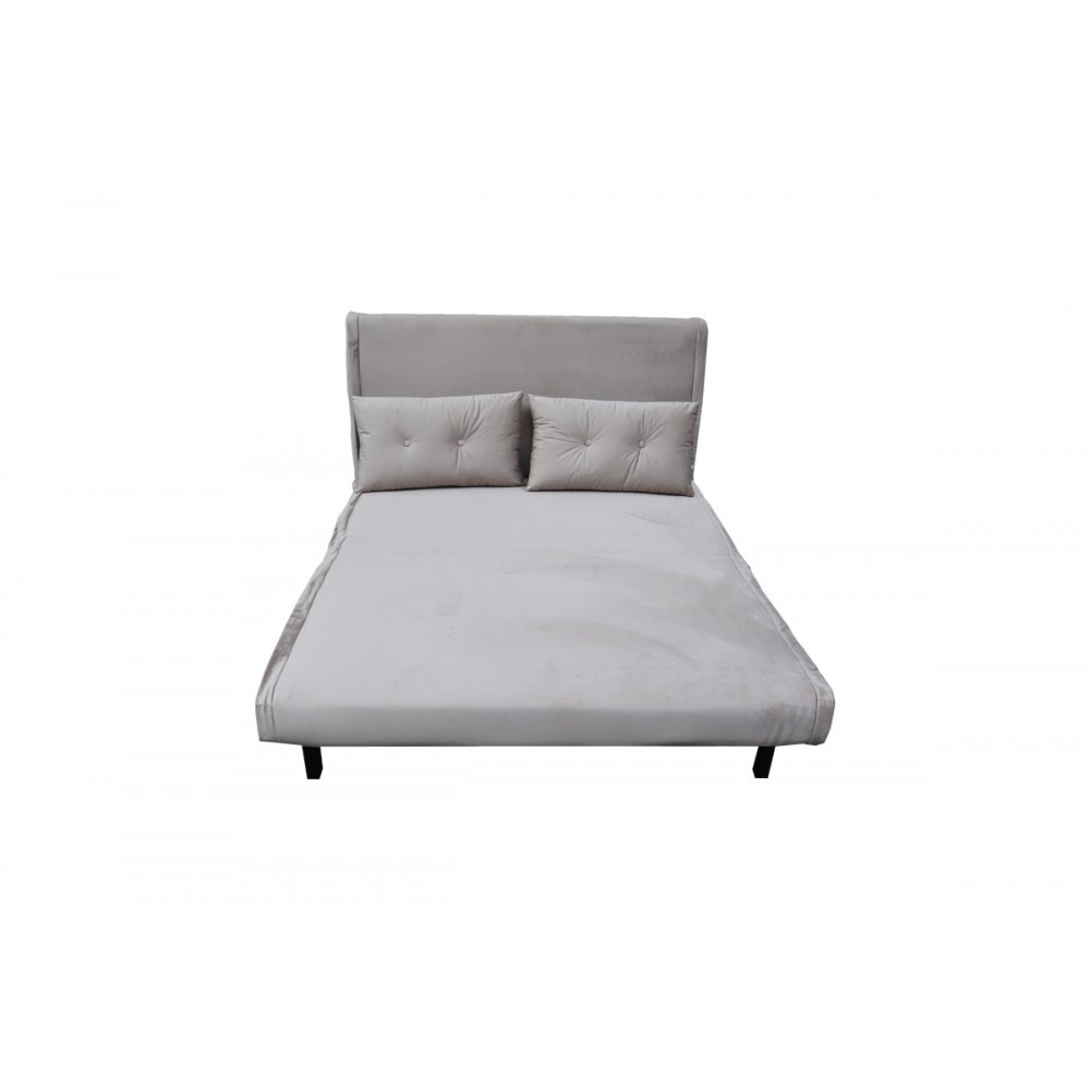 Καναπές-κρεβάτι "JOSUANE I" από βελούδο σε χρώμα γκρι 122x80x81