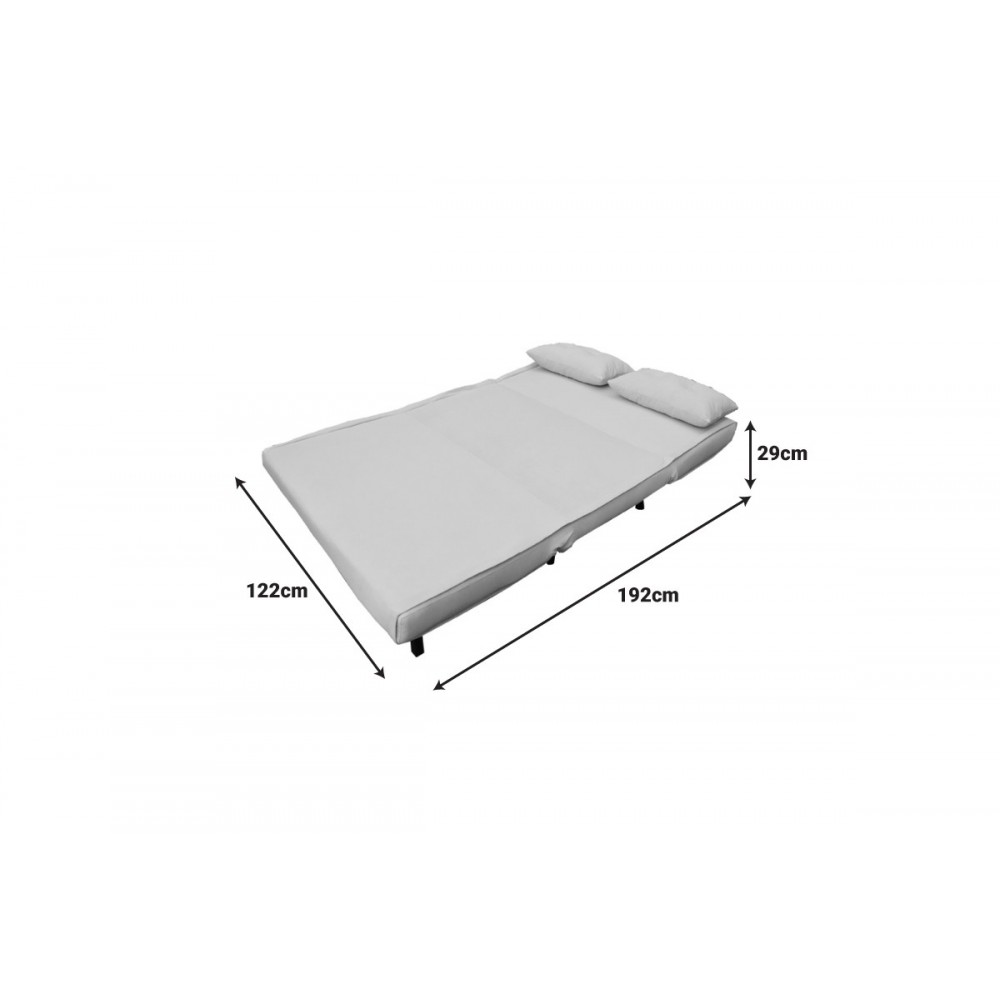 Καναπές-κρεβάτι "JOSUANE I" από βελούδο σε χρώμα γκρι 122x80x81