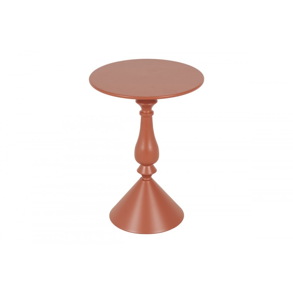 Βοηθητικό τραπέζι "LALOU" από μέταλλο σε χρώμα terracotta Φ40x55