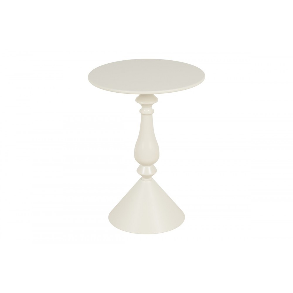 Βοηθητικό τραπέζι "LALOU" από μέταλλο σε χρώμα κρεμ Φ40x55