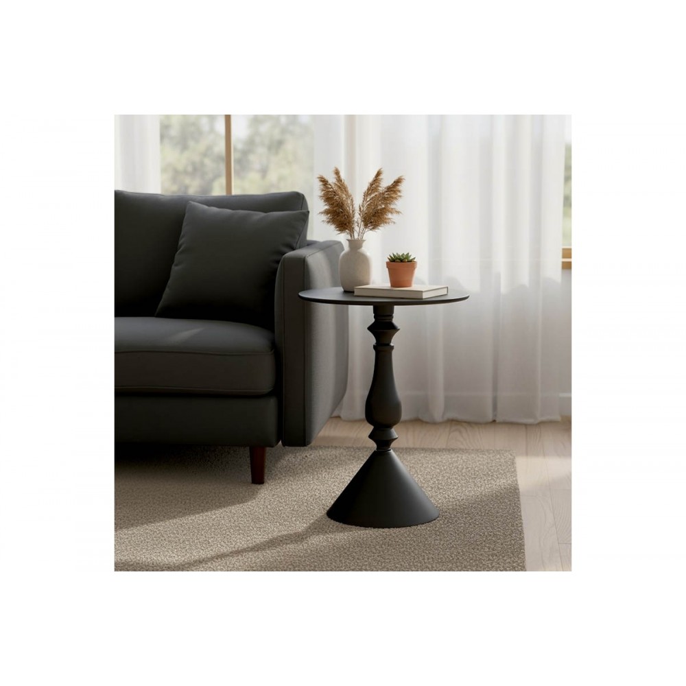 Βοηθητικό τραπέζι "LALOU" από μέταλλο σε χρώμα μαύρο Φ40x55